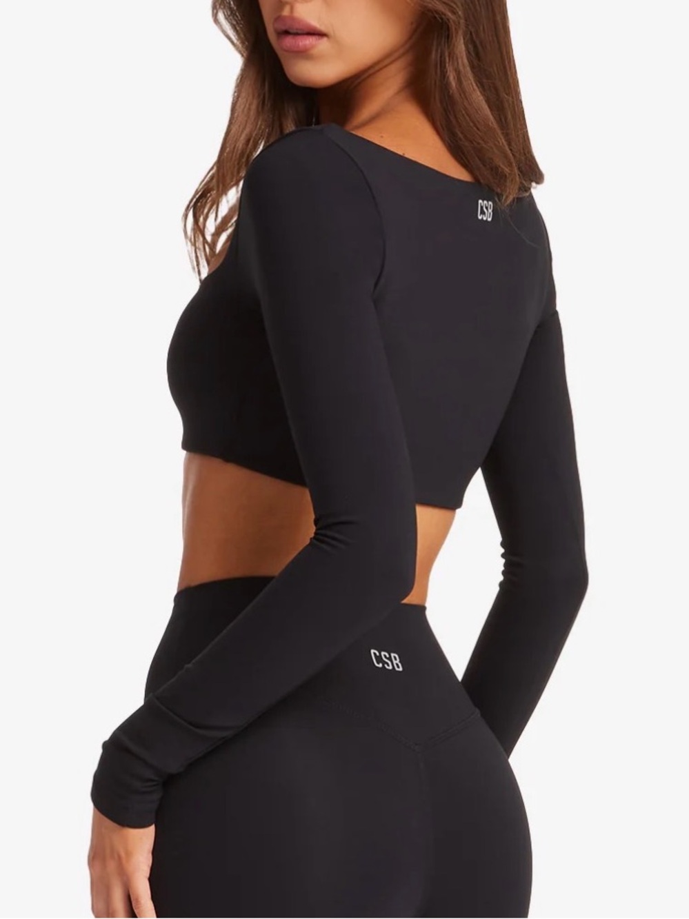 CSB Freedom Scoop Long Sleeve Crop Black - Picture 2 of 3